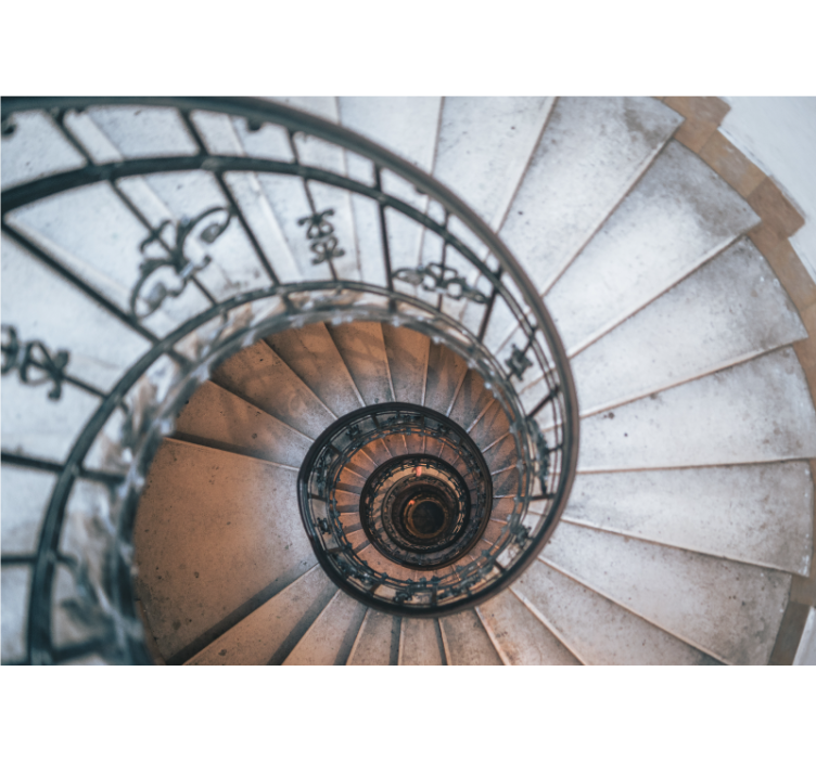 City wall mural spiral staircase design - TenStickers