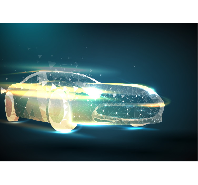 Vehicle wall mural geometric car motion - TenStickers