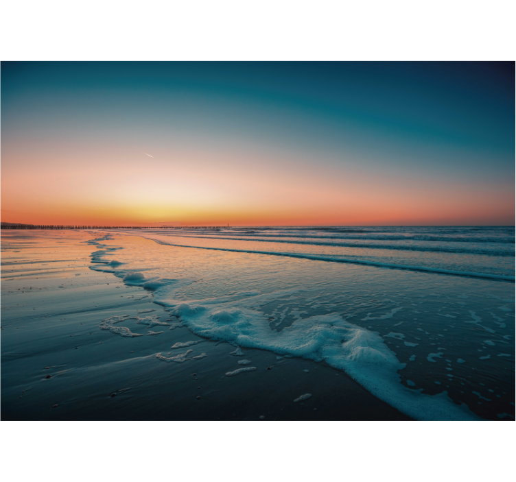 Sunset Ocean Waves nature wall mural - TenStickers