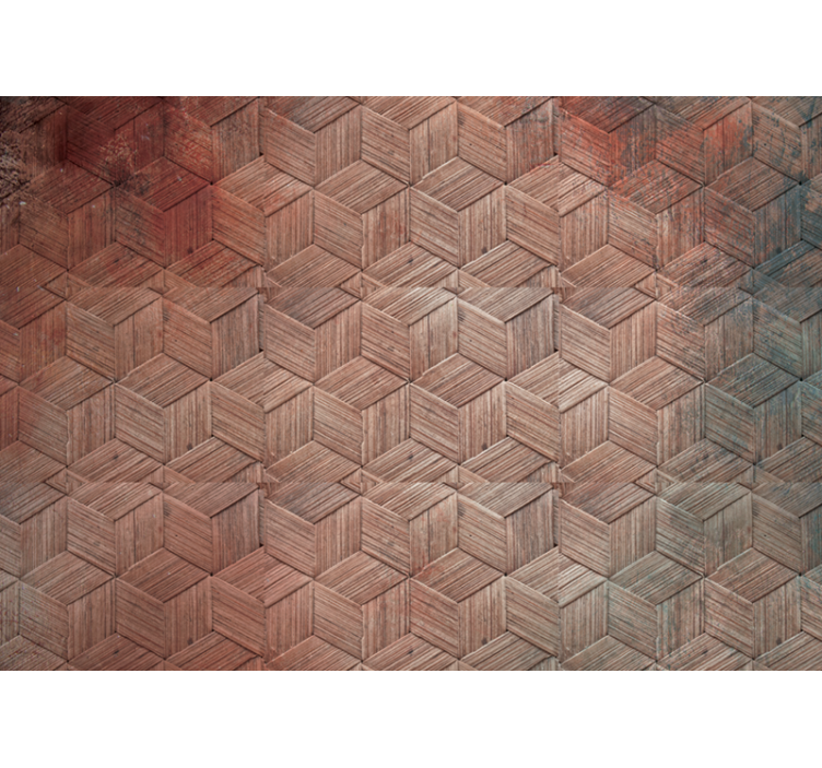 Geometric Wood Pattern textured wall mural - TenStickers