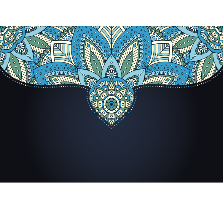 Intricate Leaf Pattern mandala wall mural - TenStickers