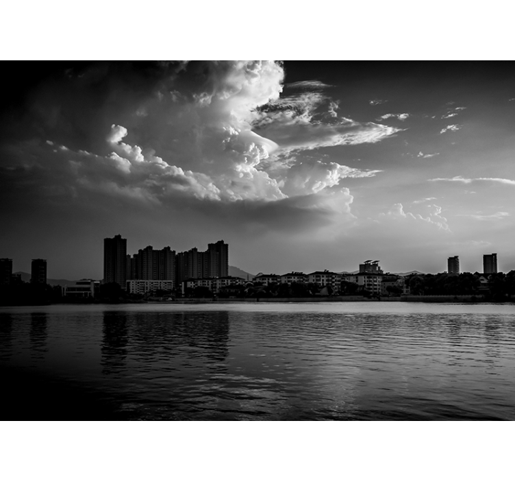 Urban Reflection Skyline city wall mural - TenStickers