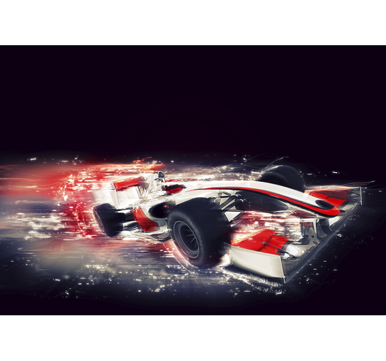 Vehicle wall mural racing car in motion - TenStickers