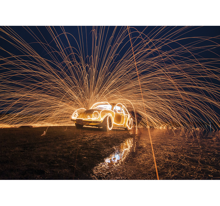Vehicle wall mural classic car sparks - TenStickers
