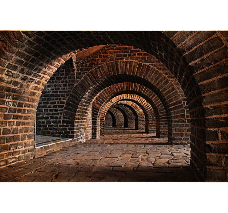 Arched Stone Passage 3D wall mural - TenStickers