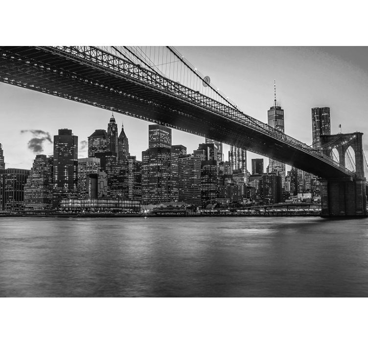 New york wall mural brooklyn bridge cityscape - TenStickers