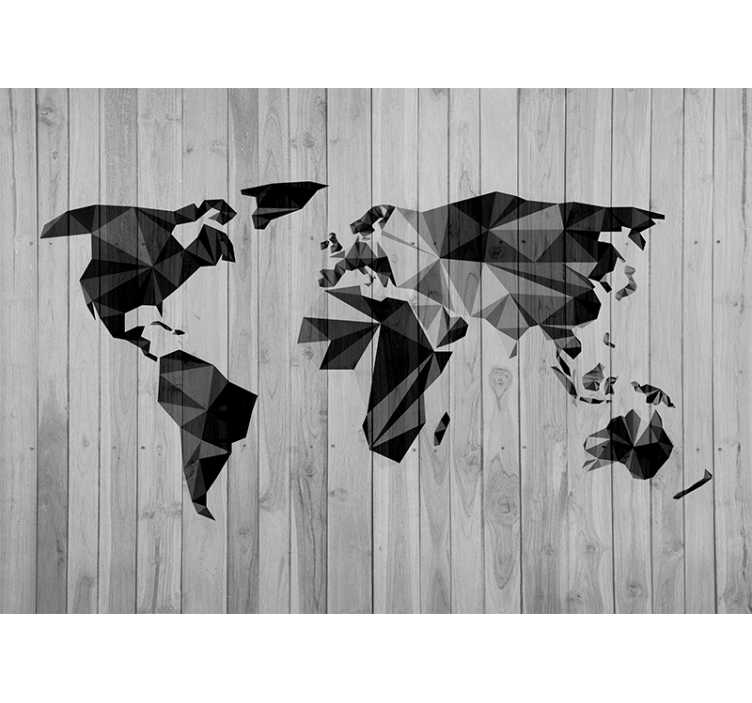 Geometric Global Map world map wall mural - TenStickers