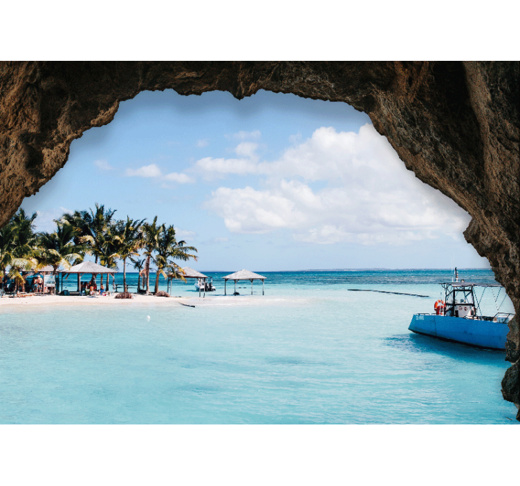 Landscape wall mural tropical seaside view - TenStickers