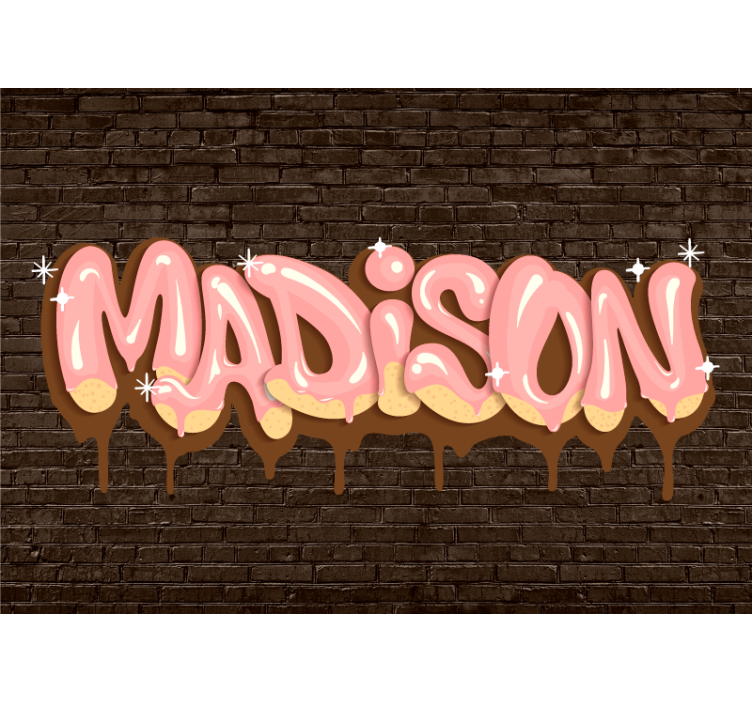 Urban wall mural custom name delight - TenStickers