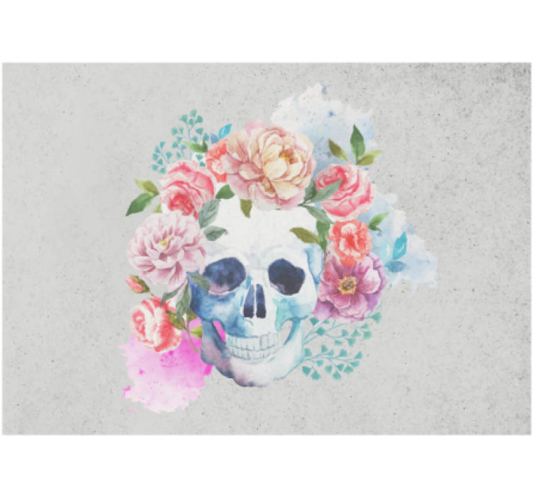 Floral Skull Art animal wall mural - TenStickers