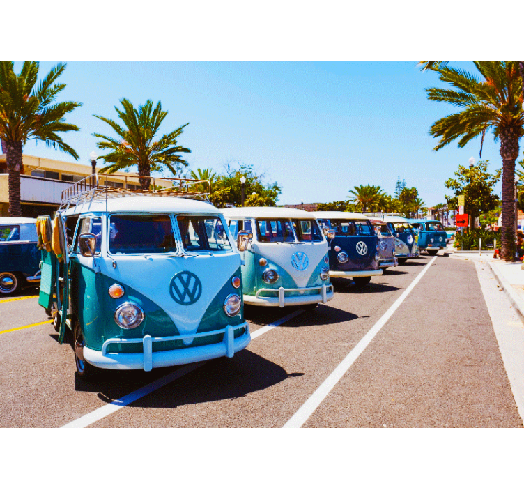 Vehicle wall mural classic volkswagen vans - TenStickers