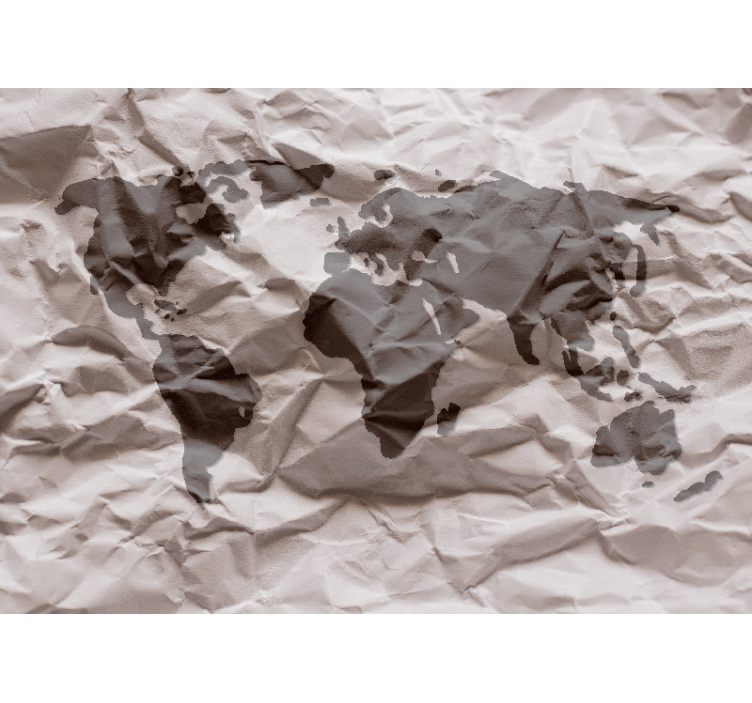 Geographical World Sketch world map wall mural - TenStickers
