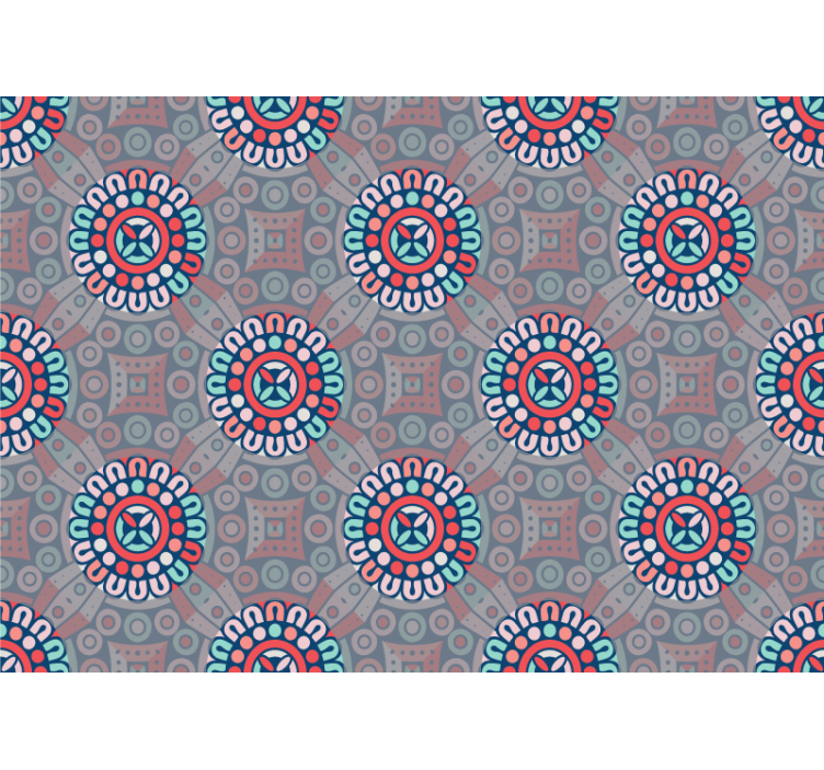 Geometric Floral Patterns textured wall mural - TenStickers