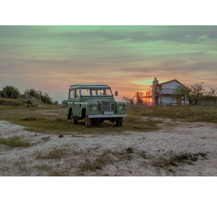 Green Classic Car vehicle wall mural - TenStickers