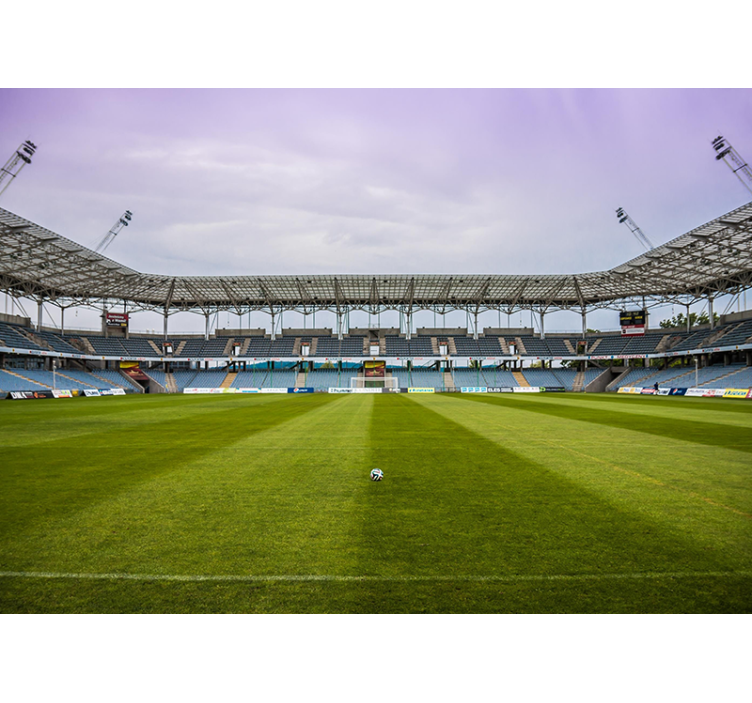 City wall mural soccer field scene - TenStickers