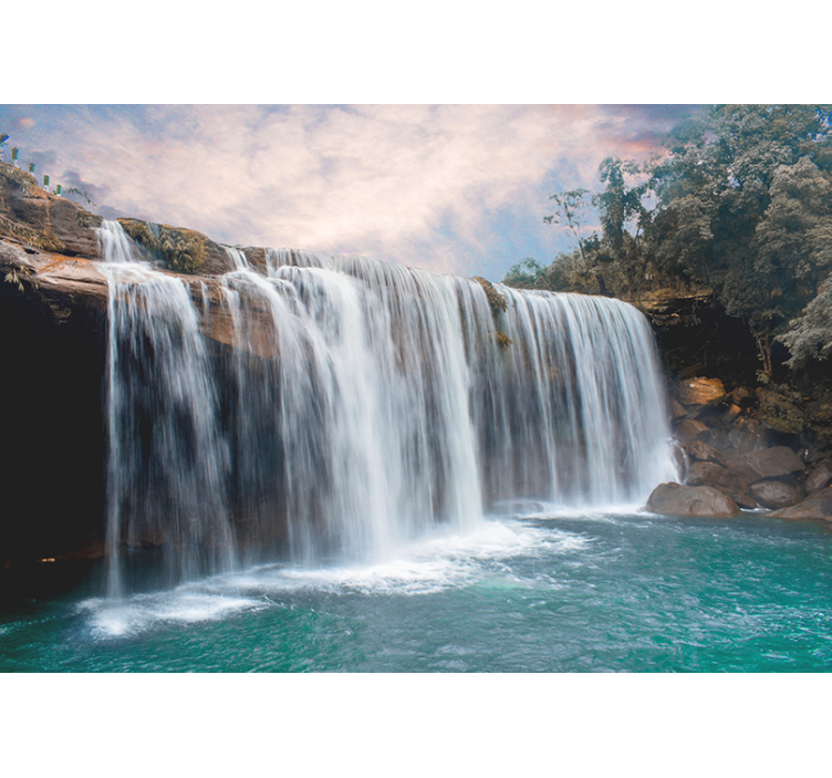 Waterfall wall mural majestic waterfall cascade - TenStickers