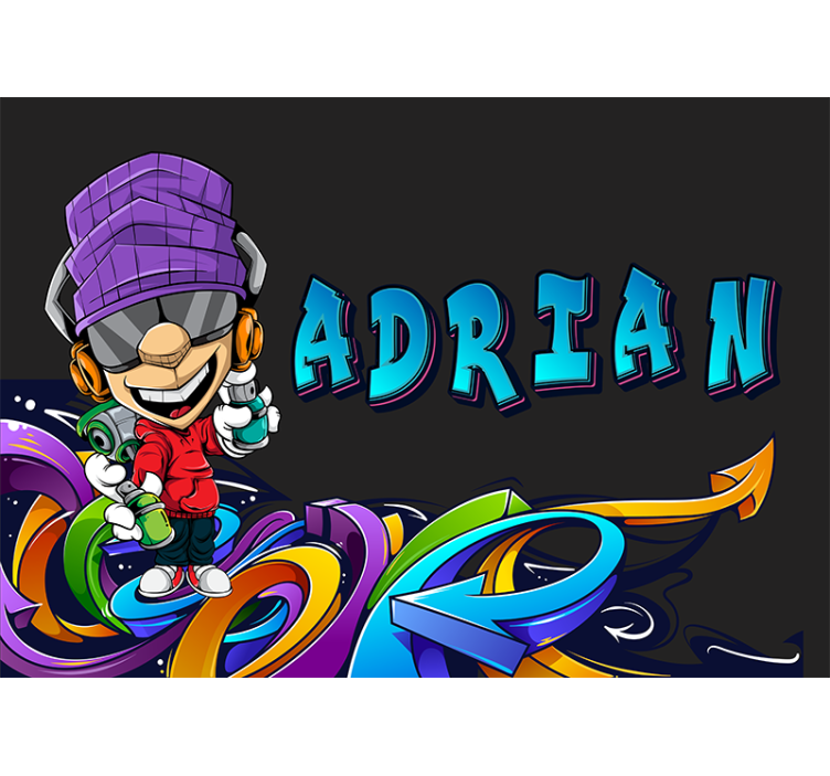 Urban wall mural cool cartoon character design - TenStickers