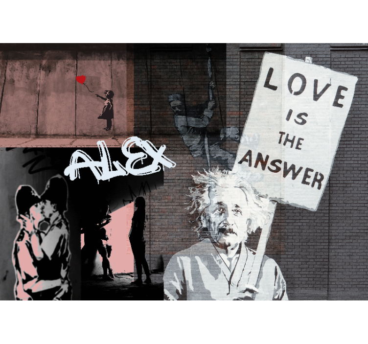 Banksy art montage Mountain wall mural - TenStickers