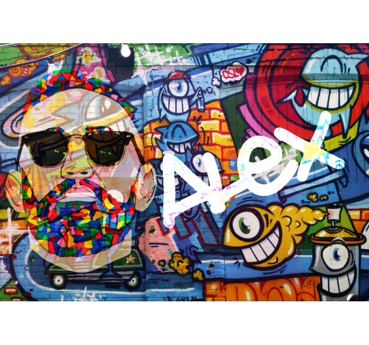 Urban wall mural colorful city portrait - TenStickers