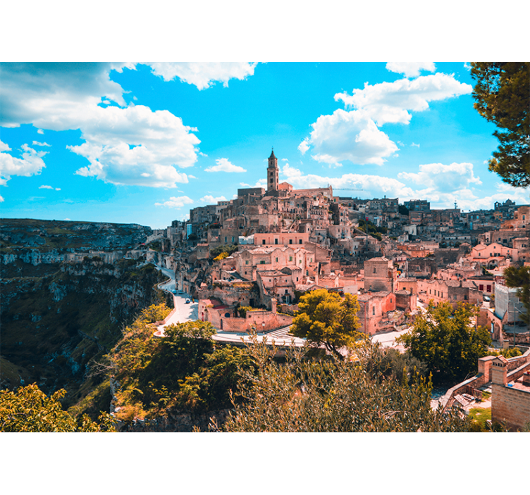 Historical Matera Landscape city wall mural - TenStickers