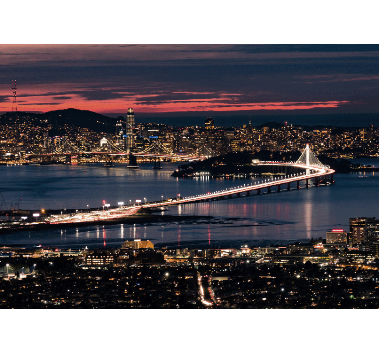 Bay Bridge View city wall mural - TenStickers