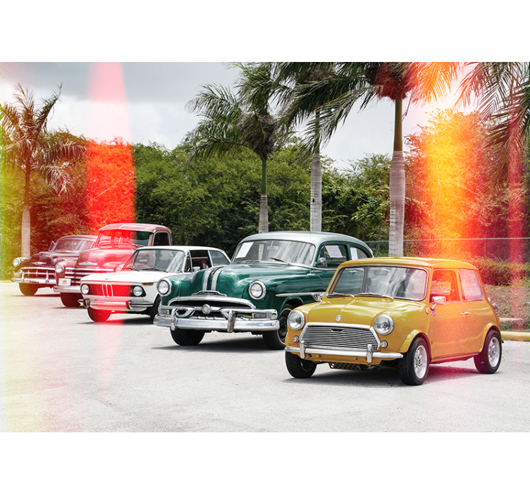 Classic Car Collection vehicle wall mural - TenStickers