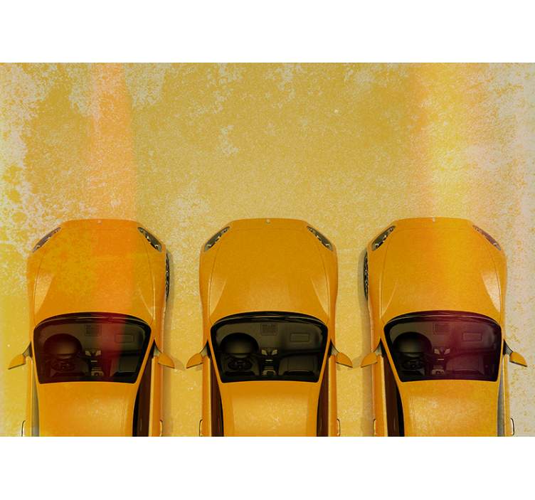 Yellow Sport Cars vehicle wall mural - TenStickers