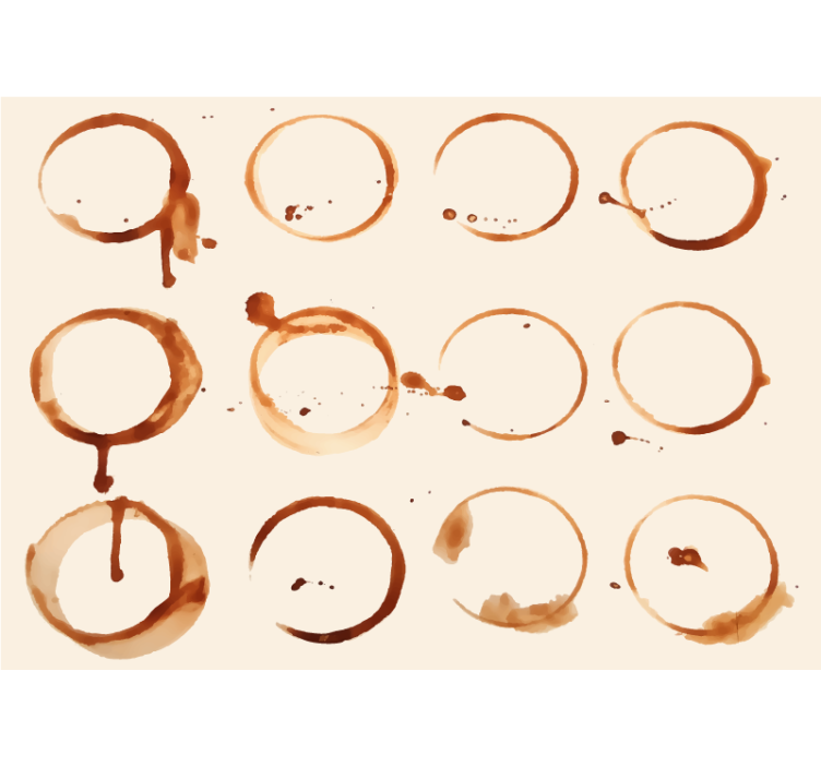 Coffee Ring Patterns kitchen wall mural - TenStickers