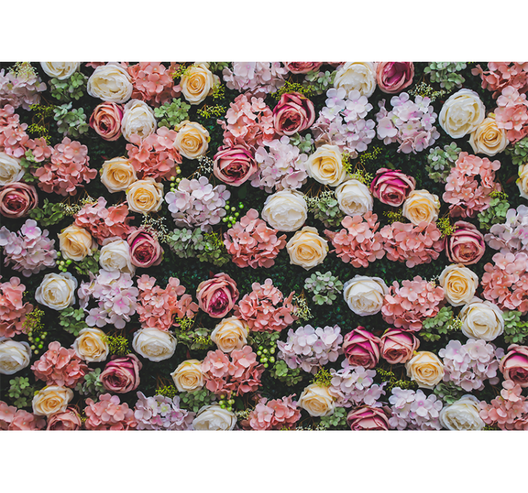 Flower wall mural blooming rose highlights - TenStickers
