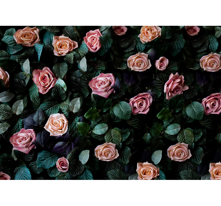 Romantic Rose Floral flower wall mural - TenStickers