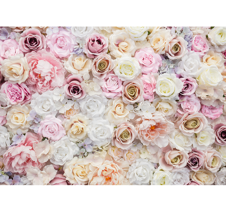 Flower wall mural delicate rose arrangement - TenStickers