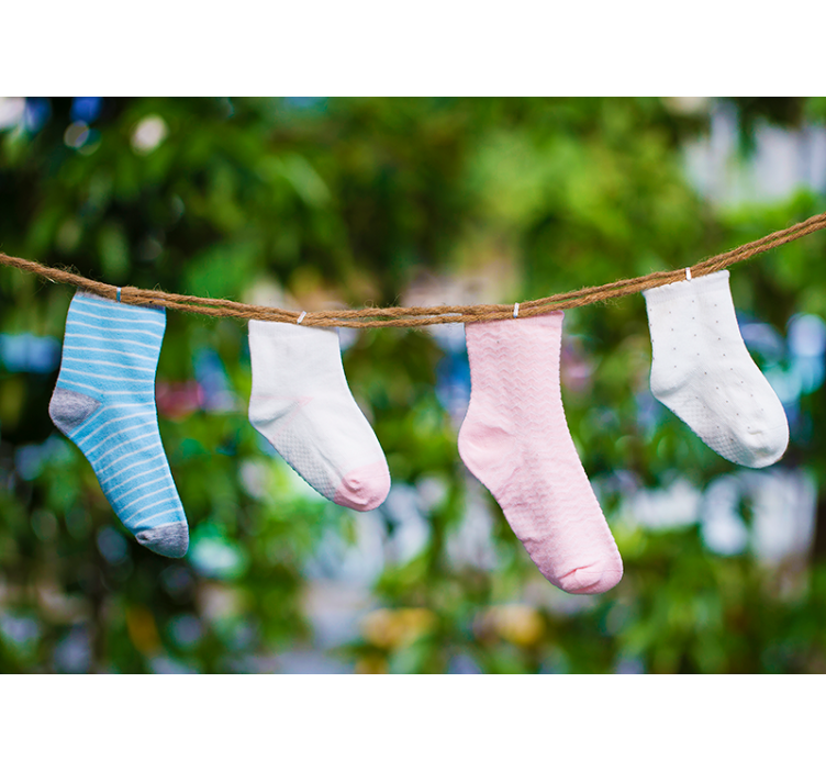 Hanging Colorful Socks vintage wall mural - TenStickers