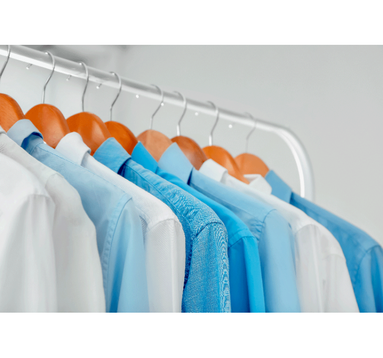 Hanging Blue Shirts textured wall mural - TenStickers