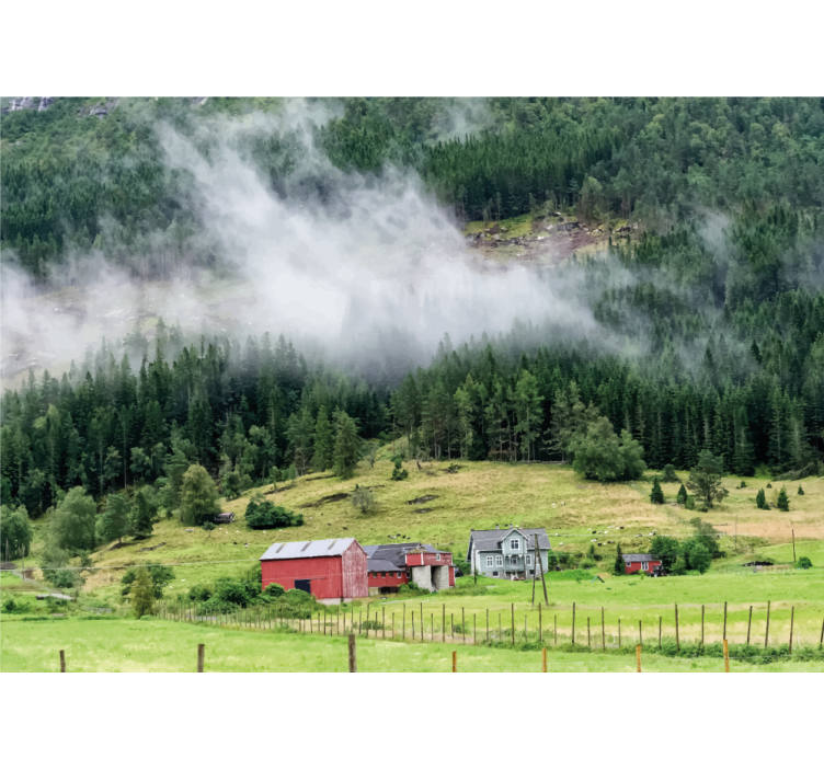 Norwegian forest nature wall mural - TenStickers