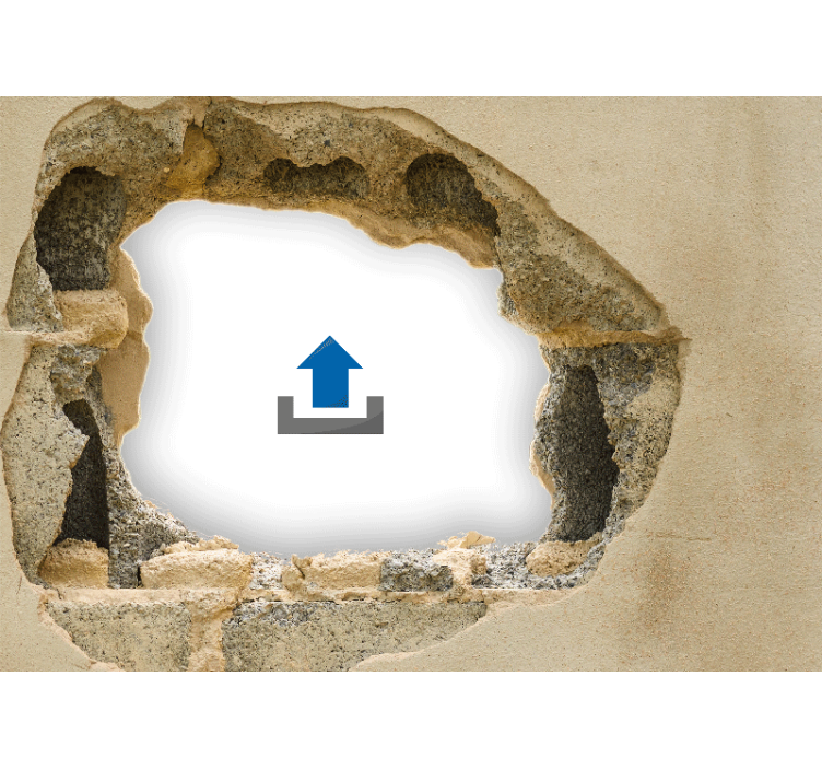 Broken wall 3D customizable photo custom mural - TenStickers