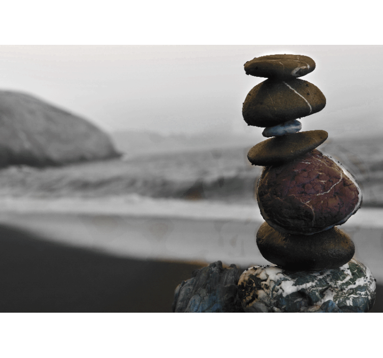 Zen wall mural stacked balanced stones - TenStickers