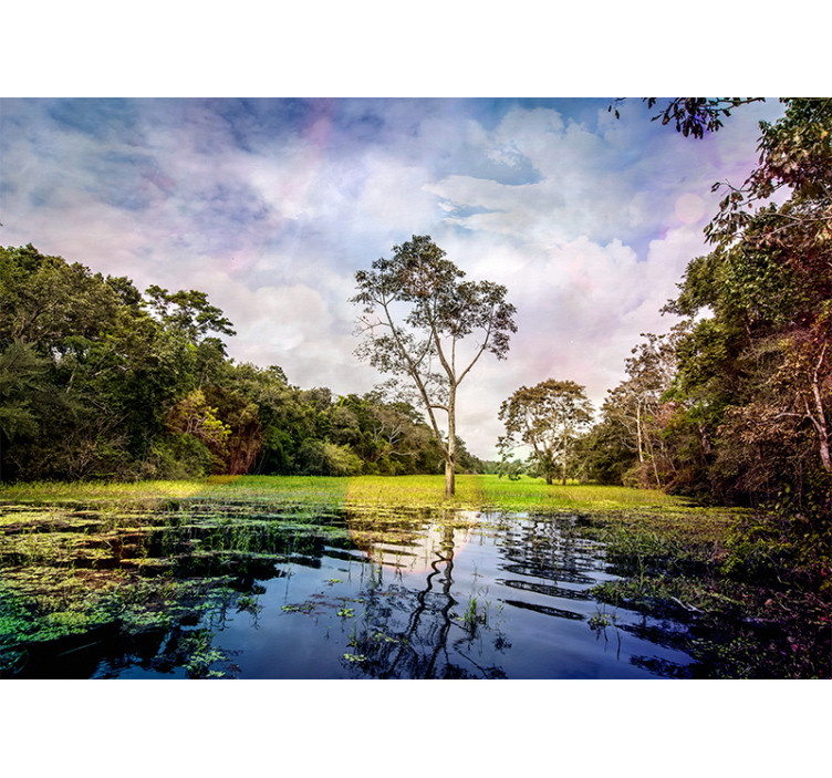 Tranquil nature scene landscape wall mural - TenStickers