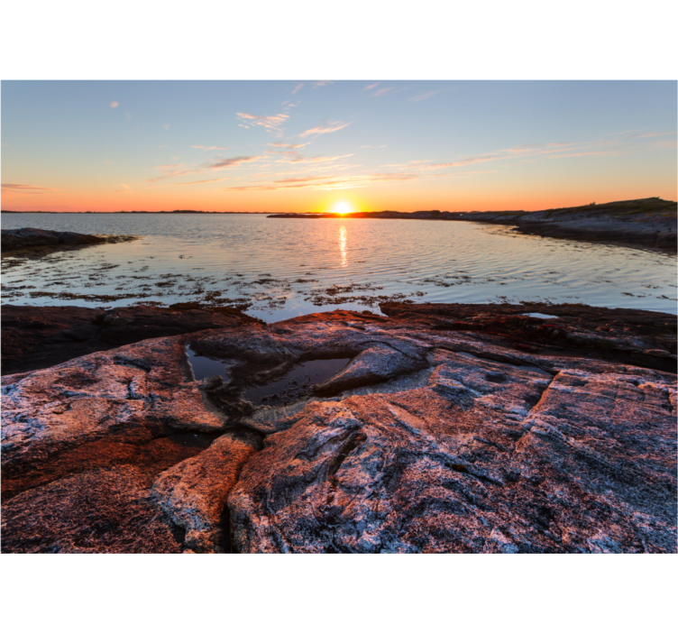 Serene sunset over water landscape wall mural - TenStickers