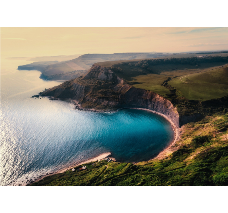 Lush coastal horizon landscape wall mural - TenStickers