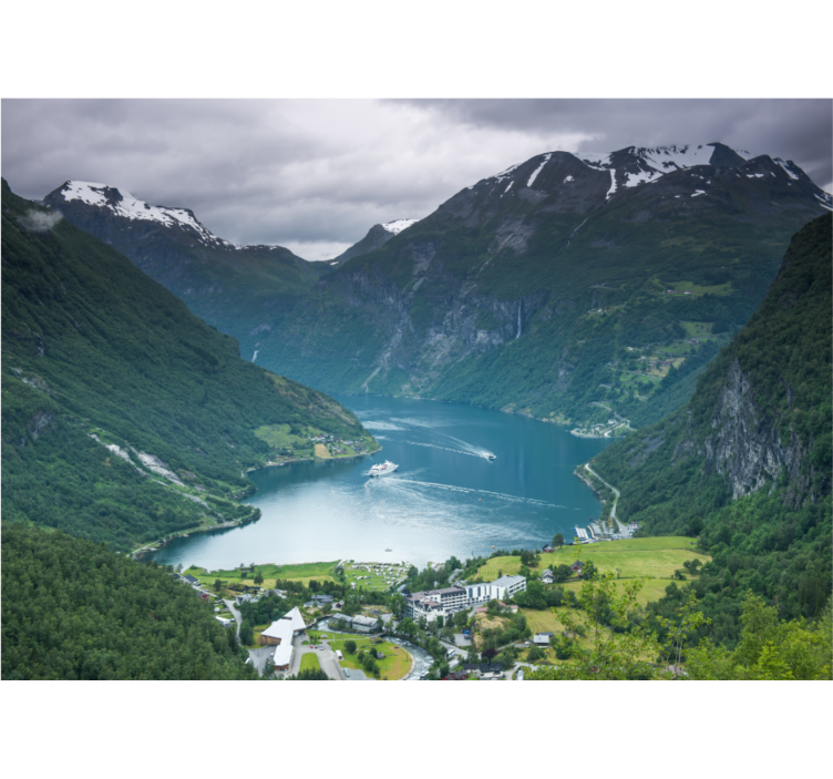 Landscape wall mural stunning fjord views - TenStickers