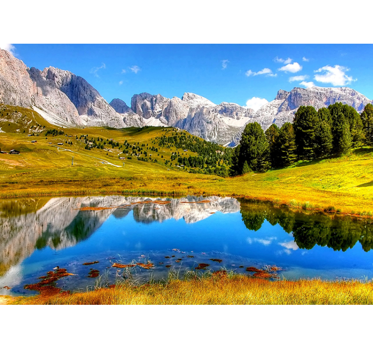 Tranquil mountain echo landscape wall mural - TenStickers