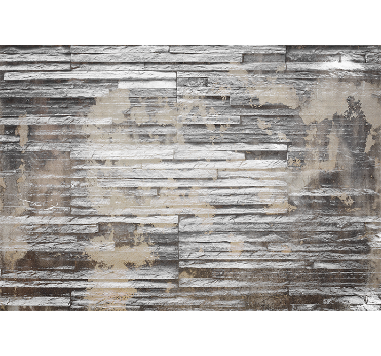 Textured Gray Layers stone wall mural - TenStickers