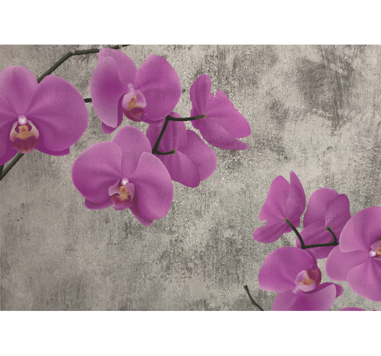 Flower wall mural rose orchid blooms - TenStickers