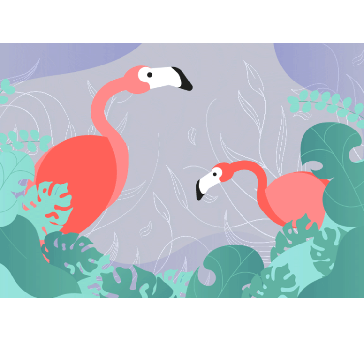 Beautiful red flamingos living room wall mural - TenStickers