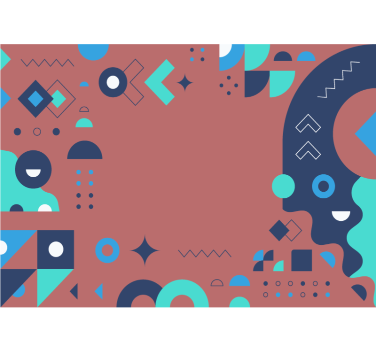 Abstract wall mural geometric pattern composition - TenStickers