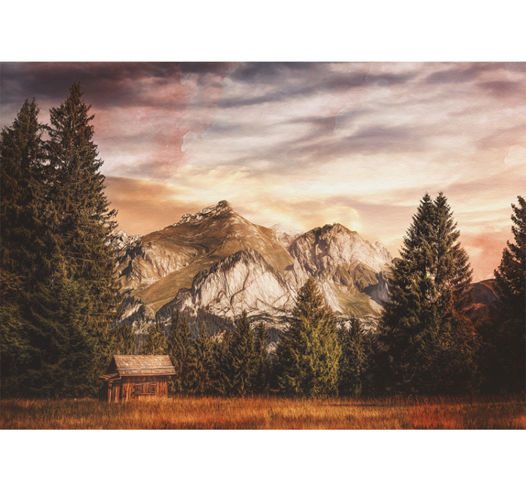 Wilderness Scene mountain wall mural - TenStickers
