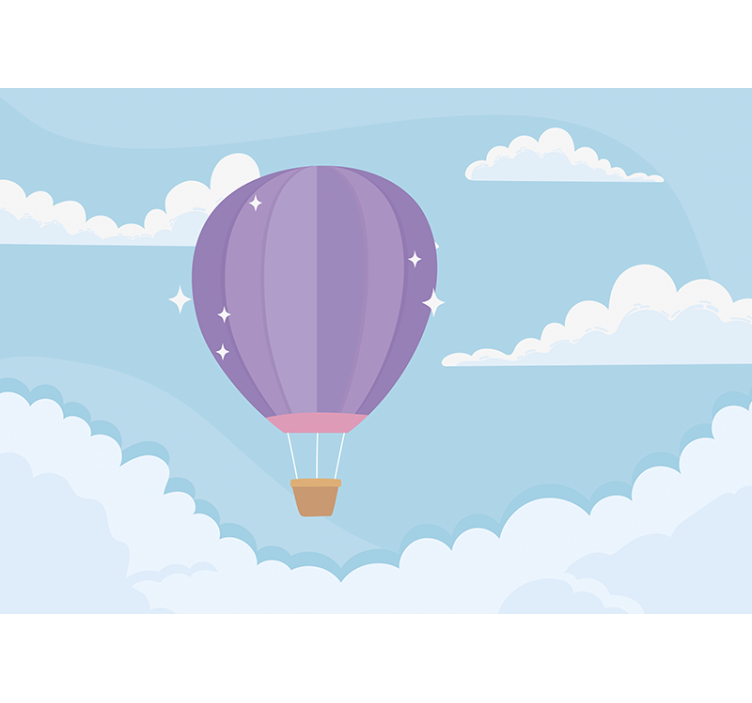 Kids wall mural playful hot air balloons - TenStickers