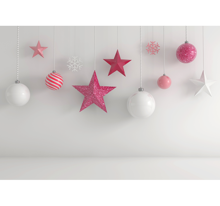 Christmas wall mural hanging holiday ornaments - TenStickers