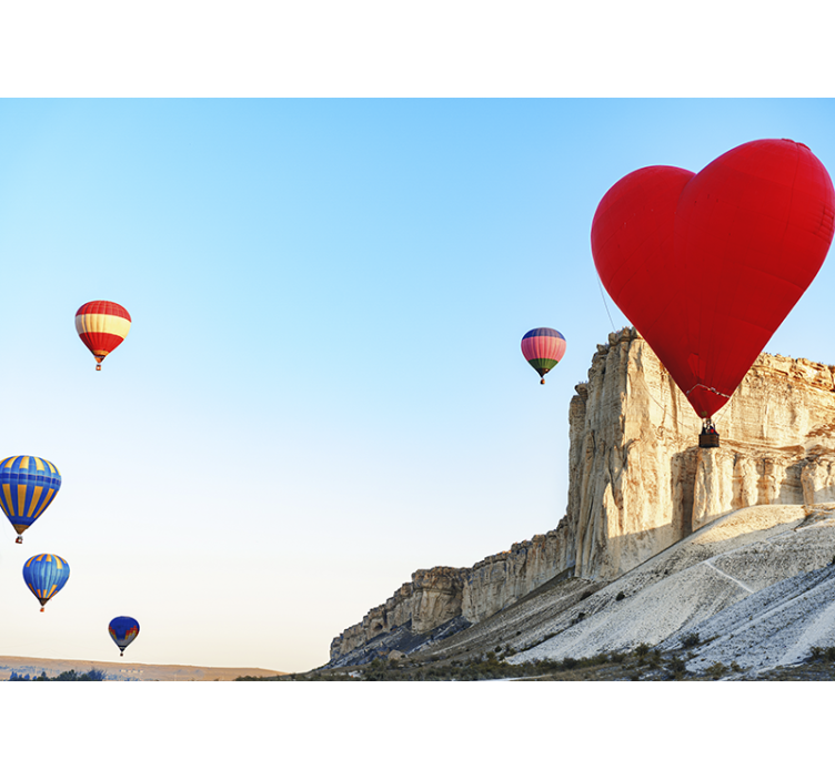 Love wall mural heart-shaped balloon design - TenStickers