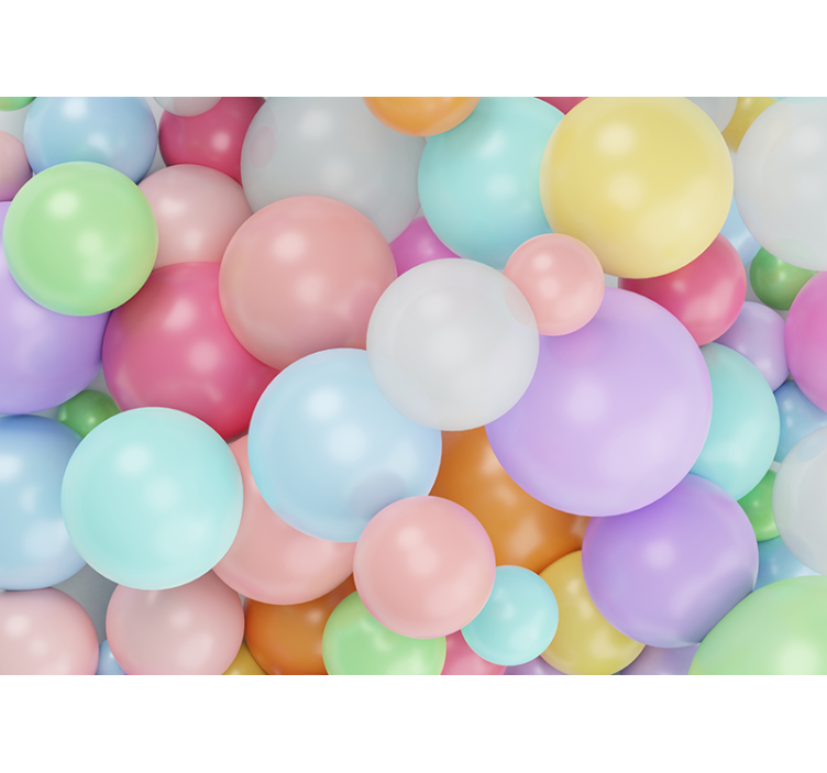 Textured wall mural colorful balloon bubbles - TenStickers